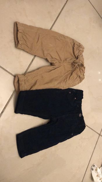 2 pantalons velours