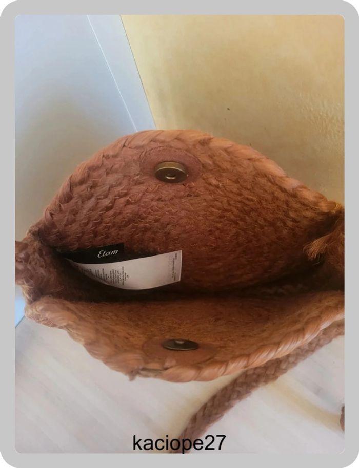 Sac rond en fibres naturelles tressées – Etam - photo numéro 3