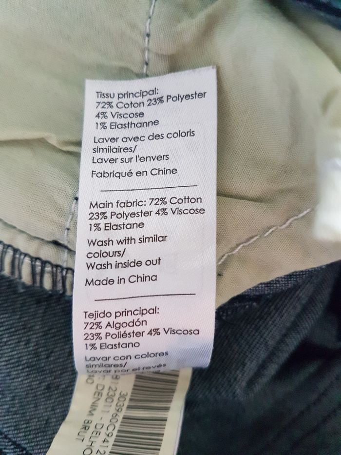 Jean bleu foncé, tour de taille 76 cm, longueur 8 cm, Cache Cache, taille 40 - photo numéro 6