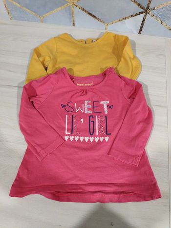 Lot deux t shirt manches longues 6 mois fille