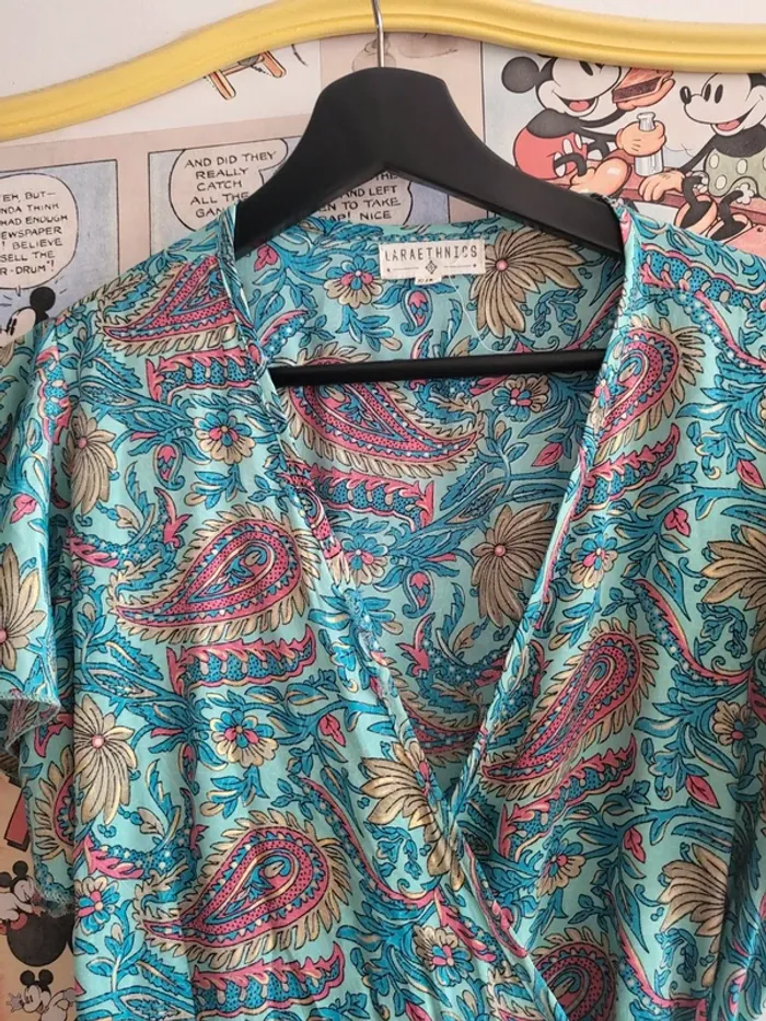 Robe cache-coeur style bohème s/m Laraethnics - photo numéro 2