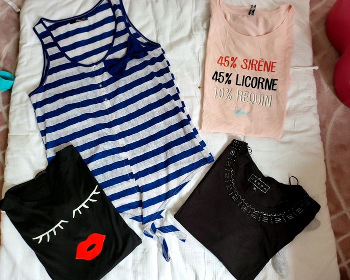 Lot 3 teeshirt et une débardeur taille xl