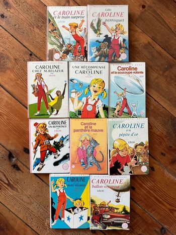 Lélio Lot de 10 livres Caroline romans histoires Bibliothèque rose anciens vintage Pierre Probst