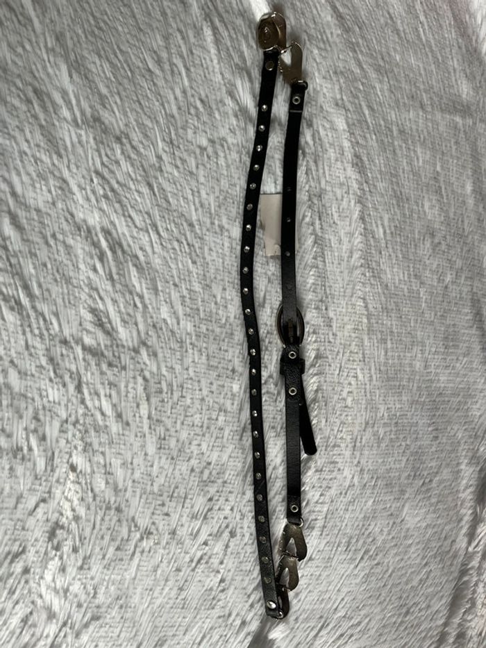 Ceinture noir fine avec strass 85 cm Neuf - photo numéro 2