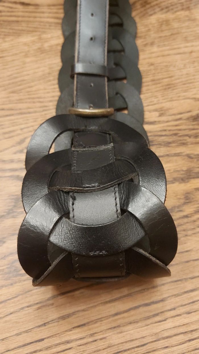 Ceinture noir en cuir réglable de 90 à 95 - photo numéro 14