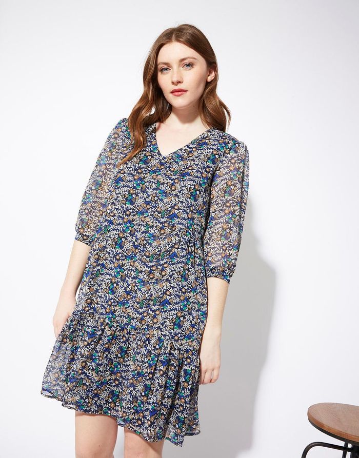Robe courte imprimé à fleurs BLEU - Riu - taille 46