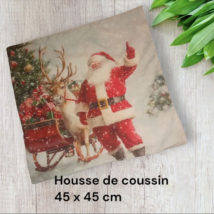 Housse de coussin noel père noël