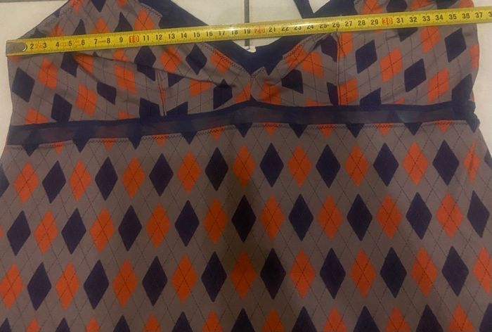 Nuisette à carreaux »Etam »corail et bleu marine - photo numéro 4