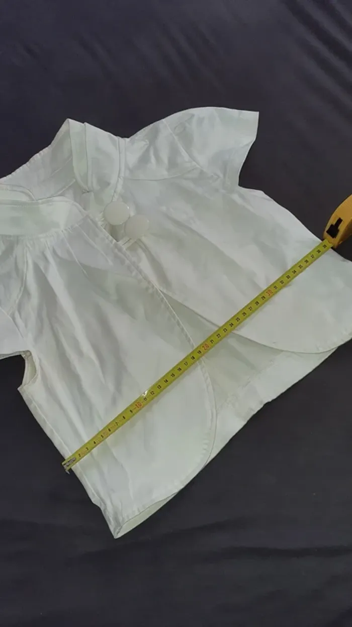 Veste blazer court blanc/crème - photo numéro 7
