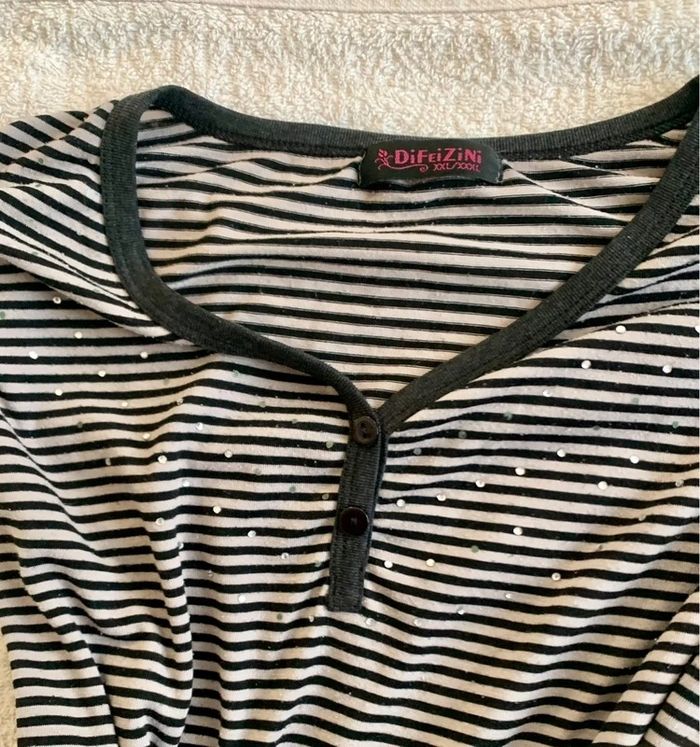 Débardeur à rayures vintage Y2k vibe à paillettes - photo numéro 2