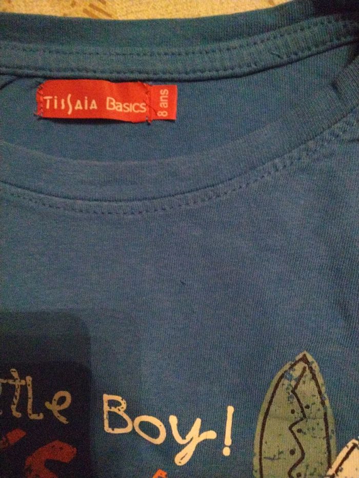 Tee shirt manche courte Bleu Tissaia 8 ans - photo numéro 4