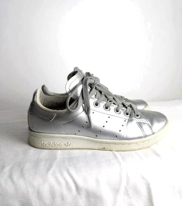 Baskets Adidas Stan Smith Silver - taille 36 - photo numéro 2