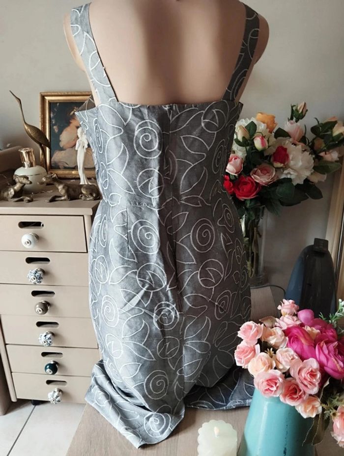🌿Robe Drapée Motifs Fleuris Soie Sauvage T36/38🌿 - photo numéro 8