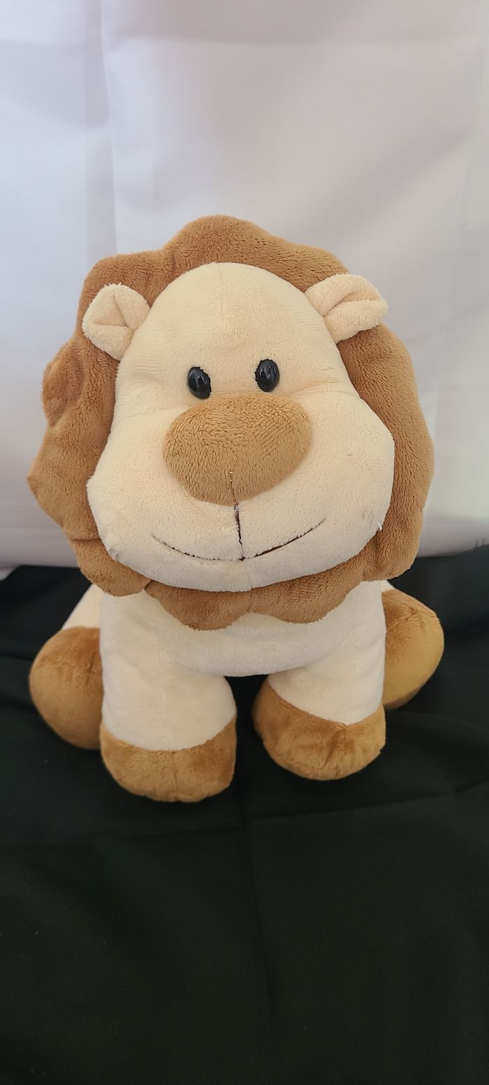 Doudou lion écru marron PLAYKIDS