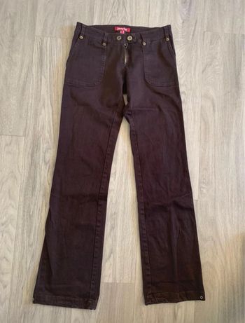 Jean denim droit taille basse marron Jennyfer Y2K T36 S