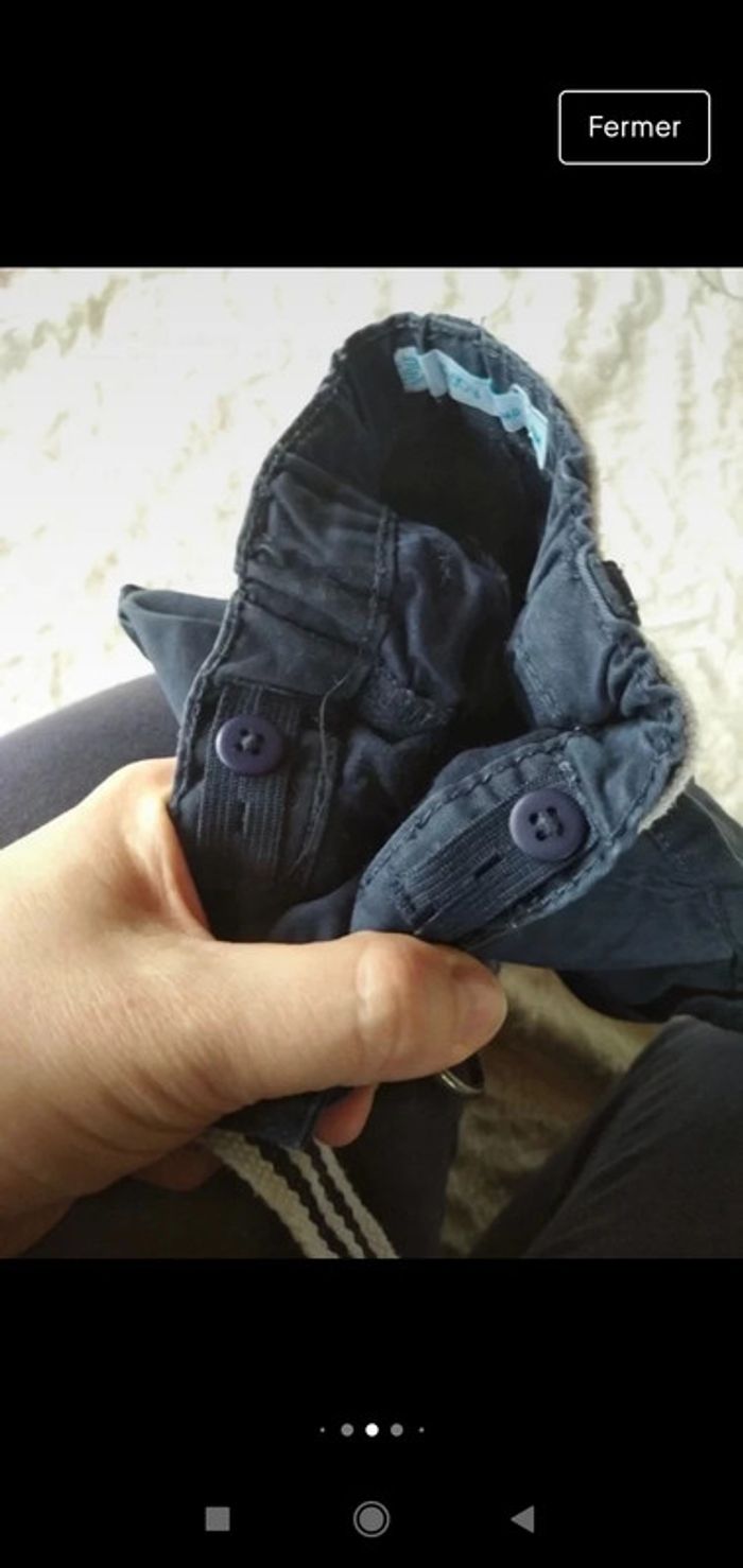 Short Garçon 6 mois avec ceinture Petit Pirate Gémo 100% coton - photo numéro 8