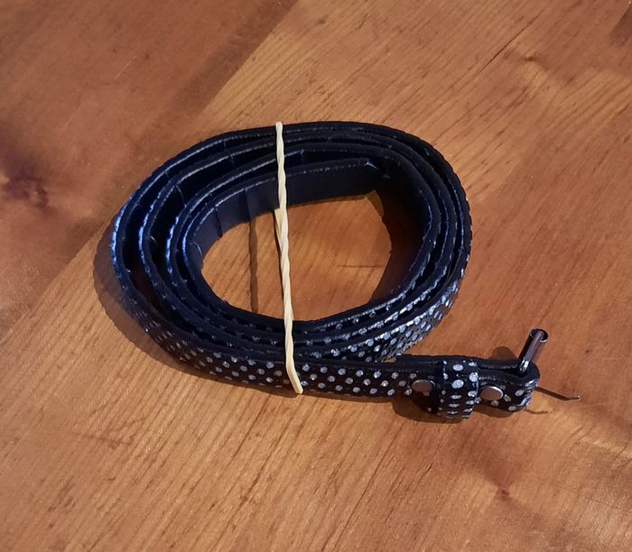 Ceinture noire avec des strass, femme, 90 cm - photo numéro 2