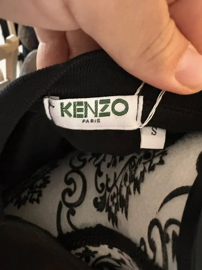 T-shirt Kenzo Paris noir brodé tigre rose – Taille S - photo numéro 4