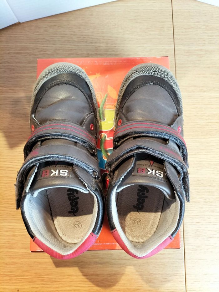 Chaussures à scratch - marron - Bopy - 33 - photo numéro 2