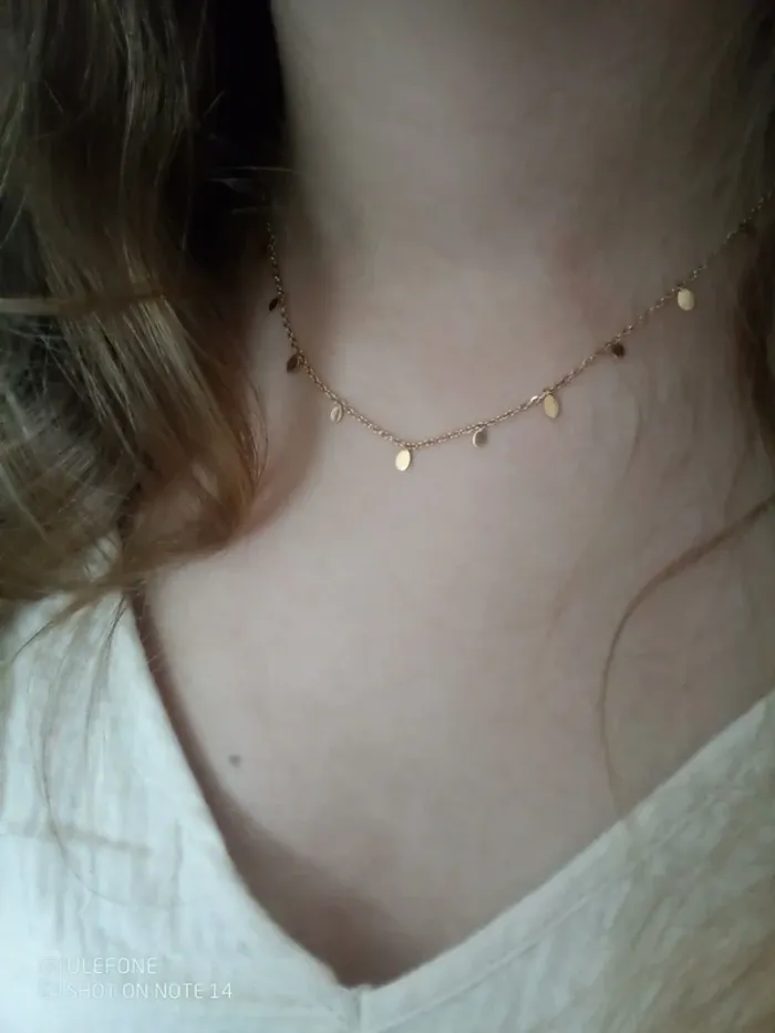 Collier multi gouttes dorées en acier inoxydable - photo numéro 2