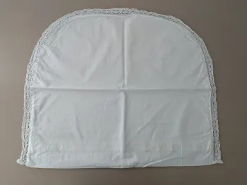 Linge de lit ancien taie d'oreiller en demi lune pour berceau