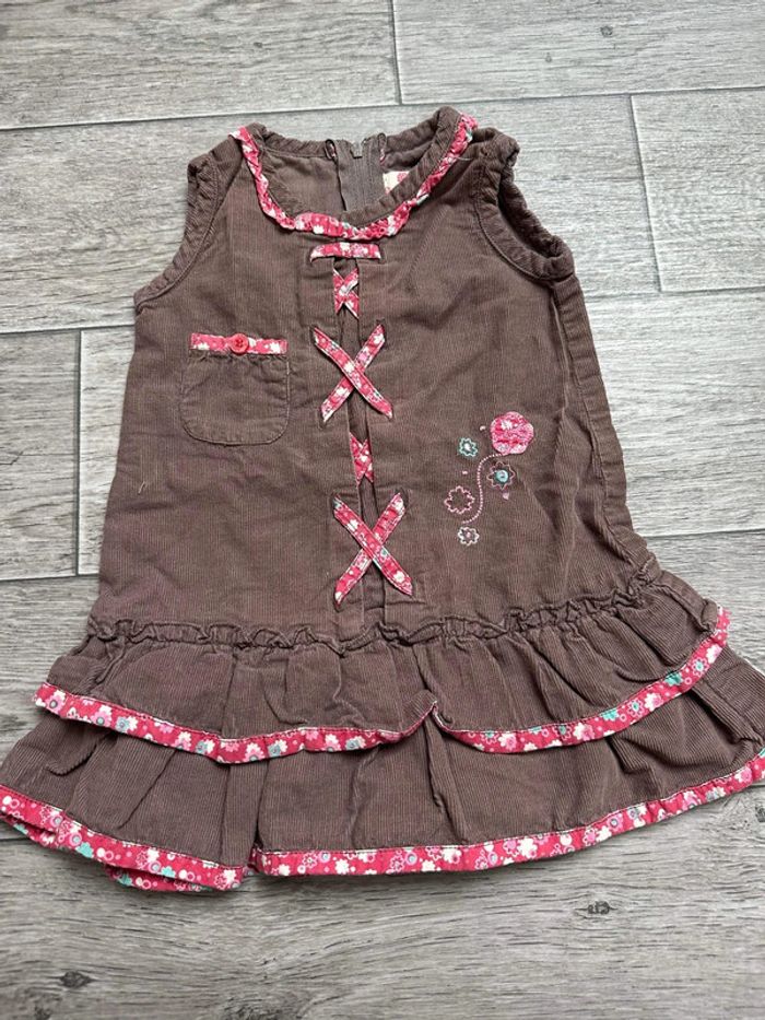 Robe velours Adelie 6 mois marron