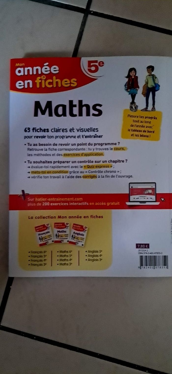 Mon année en fiches Maths 5eme - photo numéro 2