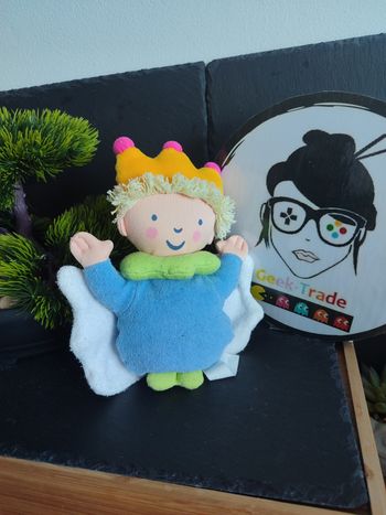 doudou ange bébé confort Katherine Roumanoff roi couronne bleu vert blanc Éponge