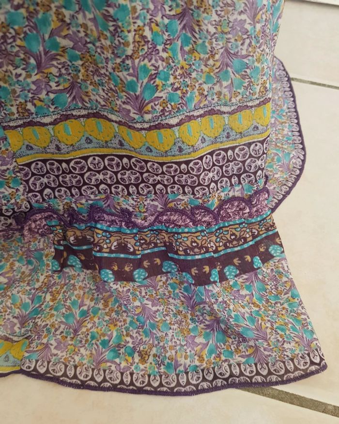 Robe bohème fleurie en voile doublée - photo numéro 5