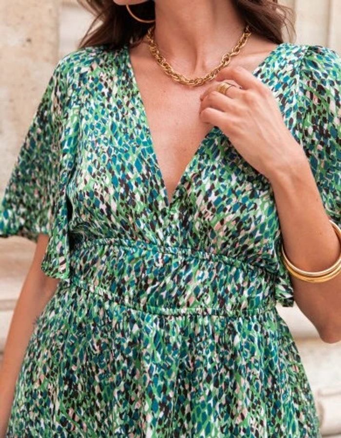 Robe verte à motifs dos nu taille S/M – Peace n’Love - photo numéro 5