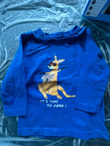 TEE shirt manche longue bleu électrique gemo