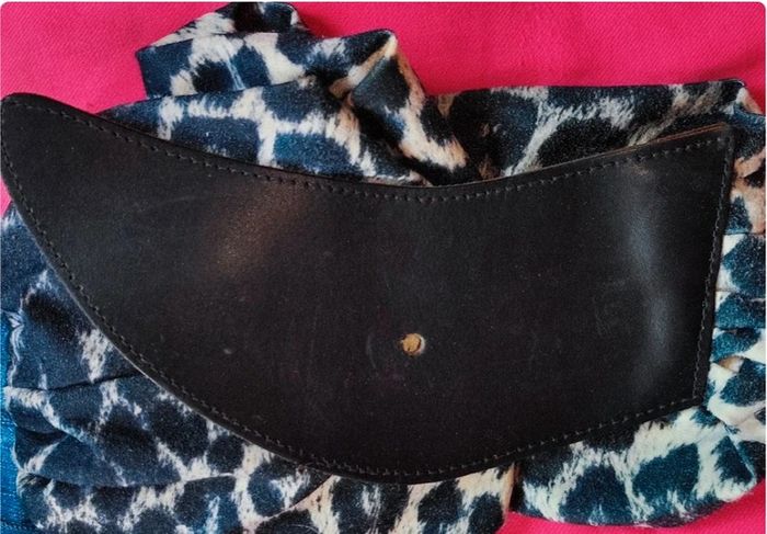 💎grosse ceinture cuir noir et doré vintage rare créateur 80s luxe créateur boucle tigre léopard - photo numéro 5