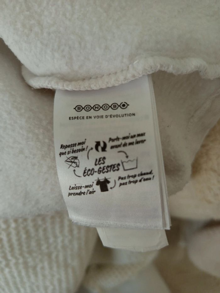 Sweat beige crème et blanc Bonobo taille M - photo numéro 9
