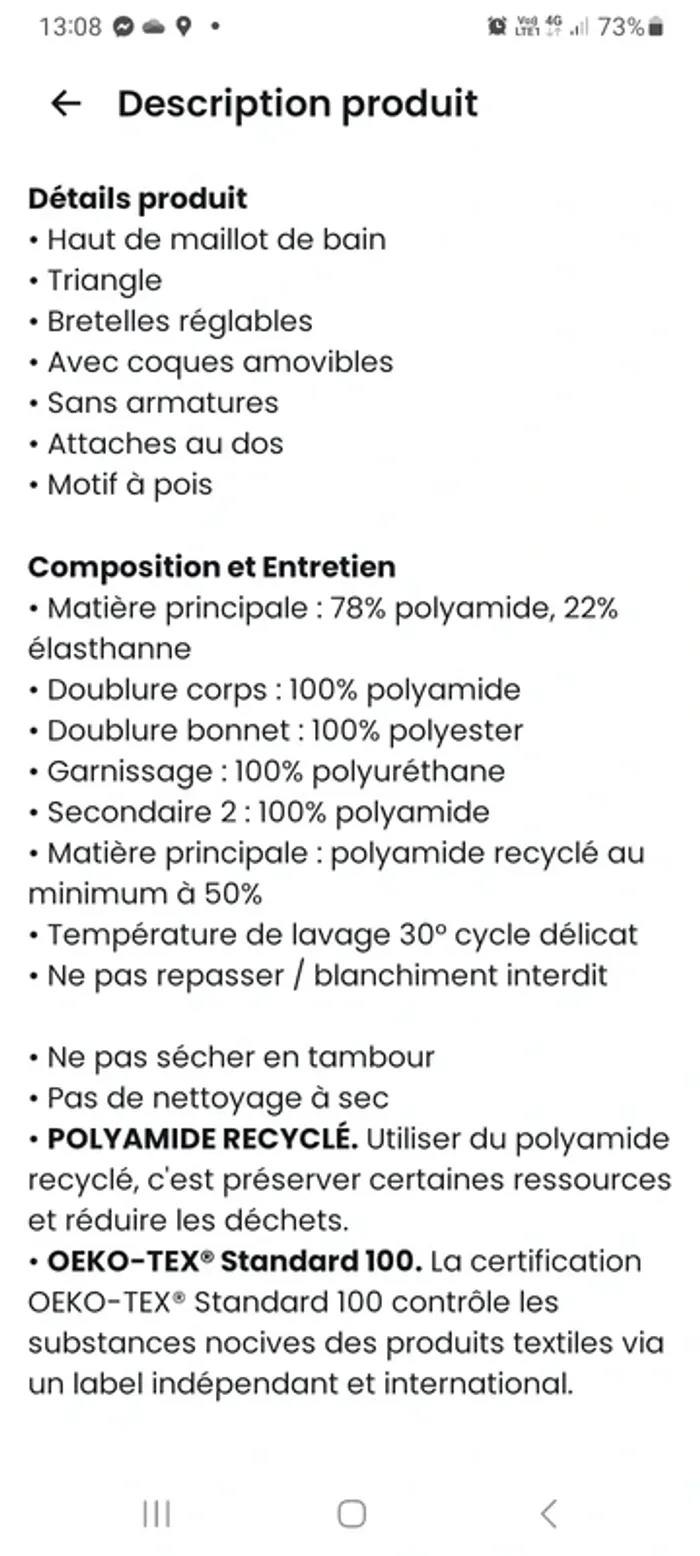 Haut de maillot de bain paddé sans armatures neuf (prix ferme) - photo numéro 7