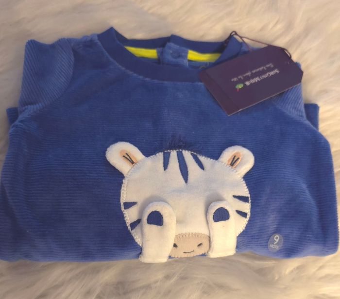 Neuf (non porté)🏷😍🤩💙 superbe pyjama chaud et rigolo 9 mois garçon 🤩😍💙 - photo numéro 3