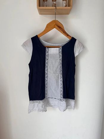 Haut prune bi-matière