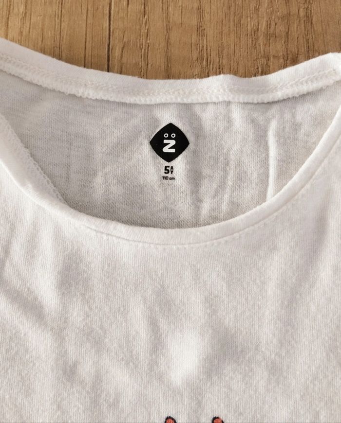 T-shirt manches courtes fille blanc cactus taille 5 ans Z'Génération - photo numéro 2
