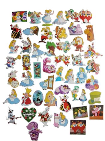 Set 50 stickers autocollants Alice au pays des merveilles