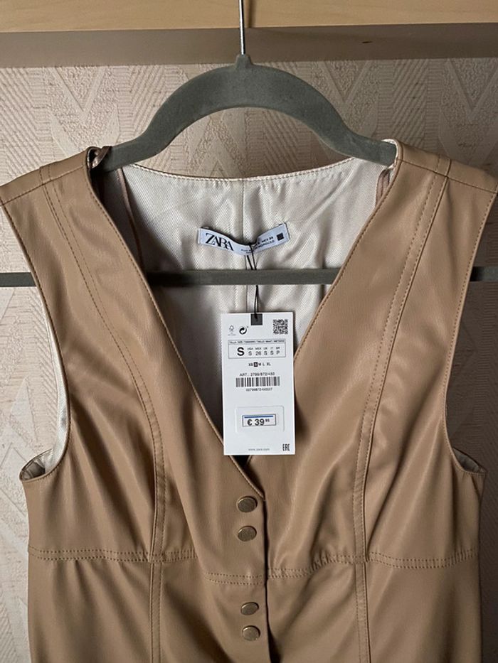 Superbe belle robe beige mini Zara neuve avec étiquette taille S - photo numéro 4