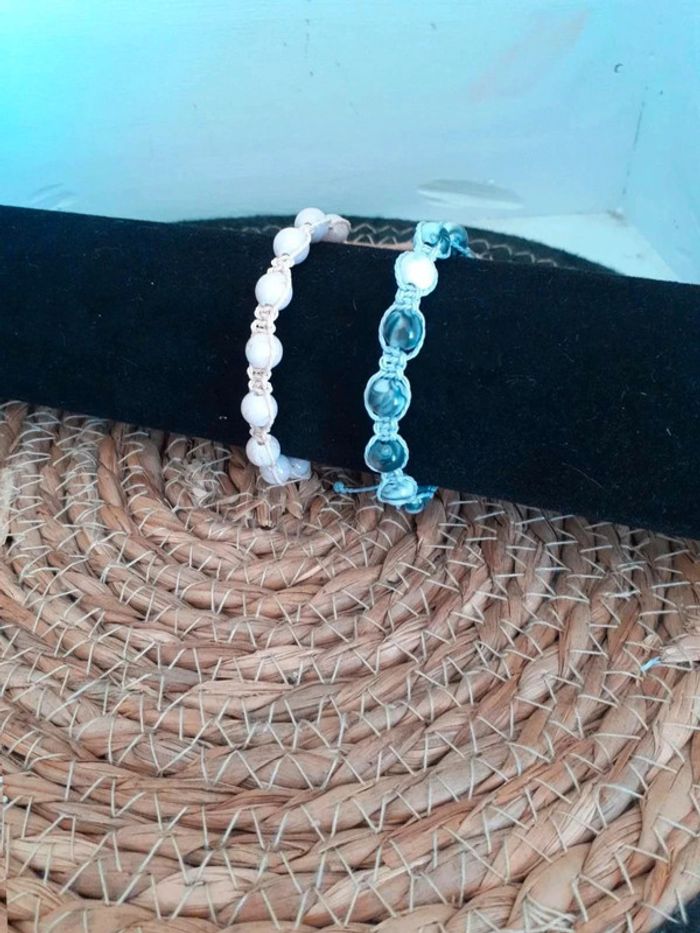 Bracelet  macramé grosses  perles n°15