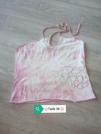 🌸Joli dos nu tye and die avec broderies fleuries Taille 38 🌸