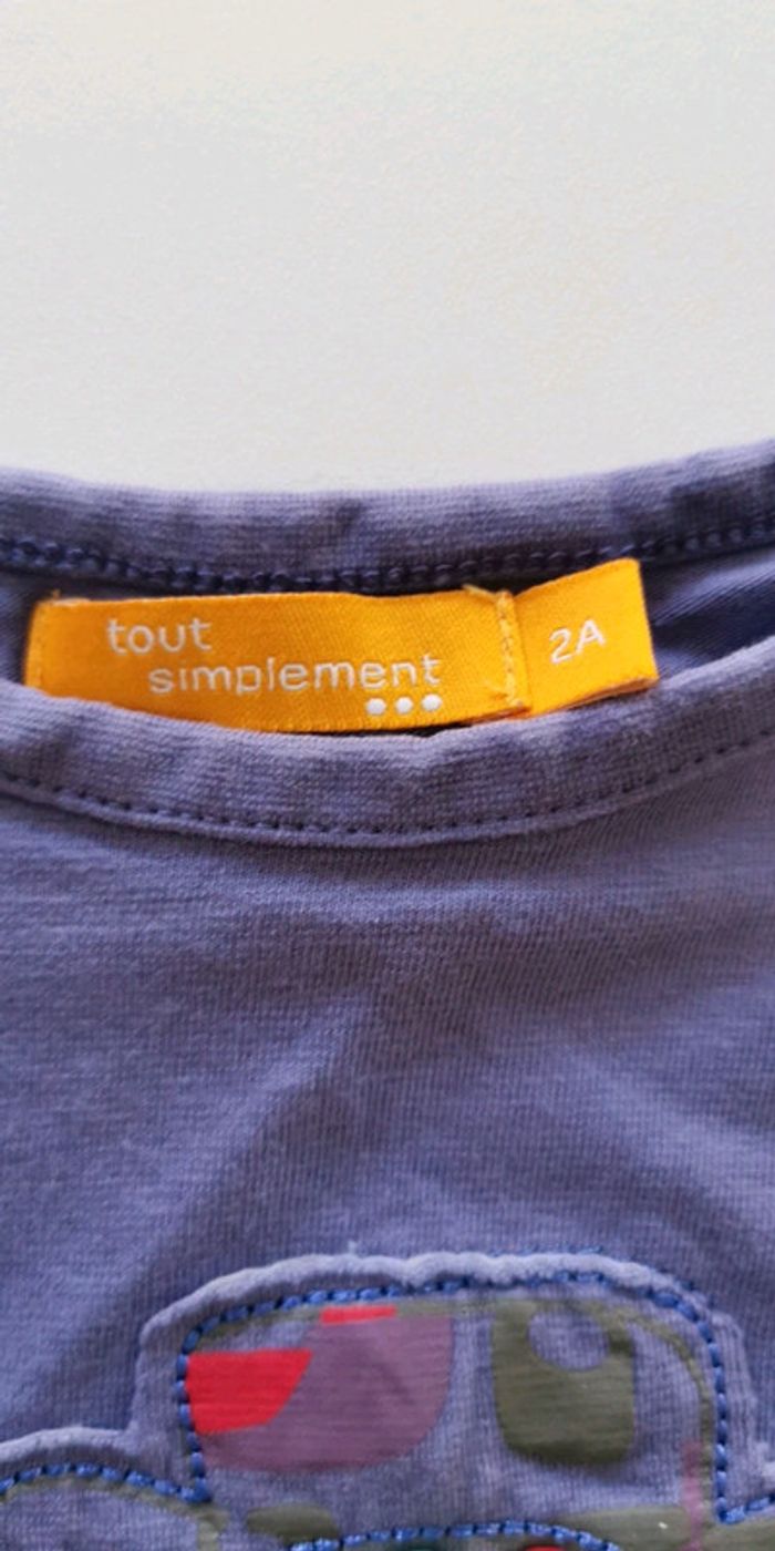 Tee-shirt fille ML Tout simplement 2 ans mauve - photo numéro 3