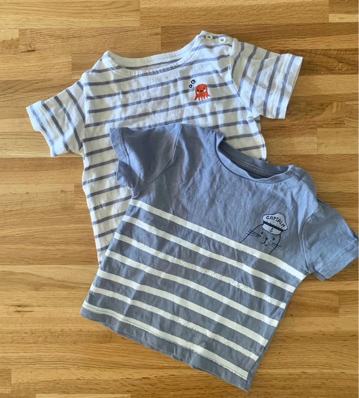 Lot de 2 tee shirts MC bout chou 6 mois