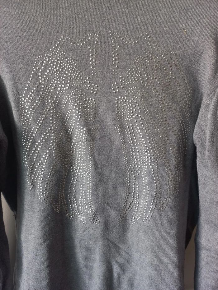Pull gris manches bouffantes en haut - photo numéro 5
