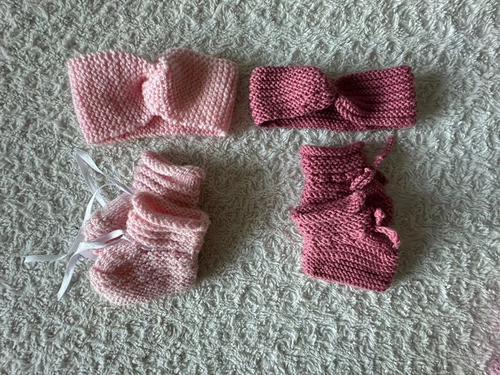 Lot de chaussons en tricot et bandeau - photo numéro 3