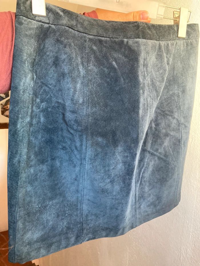 Jupe daim bleu - photo numéro 3