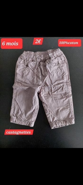 Pantalon taille élastique fille 6mois 