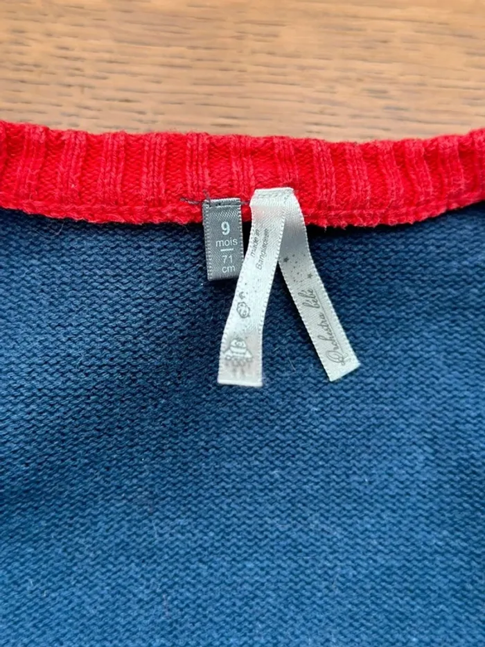 Gilet marin Orchestra 9 mois bleu et rouge - photo numéro 6