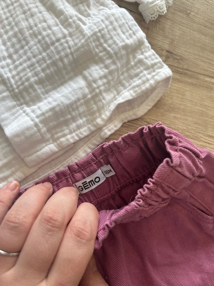 Ensemble jupe et chemise gaze de coton 18 mois - photo numéro 4
