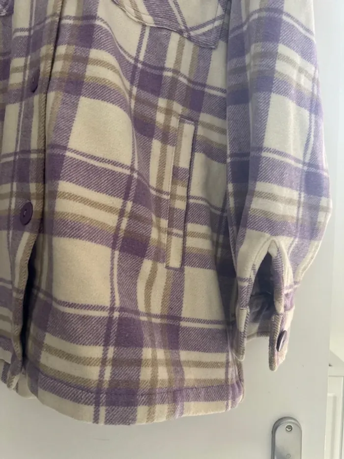 Sur chemise à carreaux Violet et blanche Cache Cache - photo numéro 4